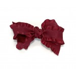 Red (Cranberry) Double Ruffle Bow - 3 Inch